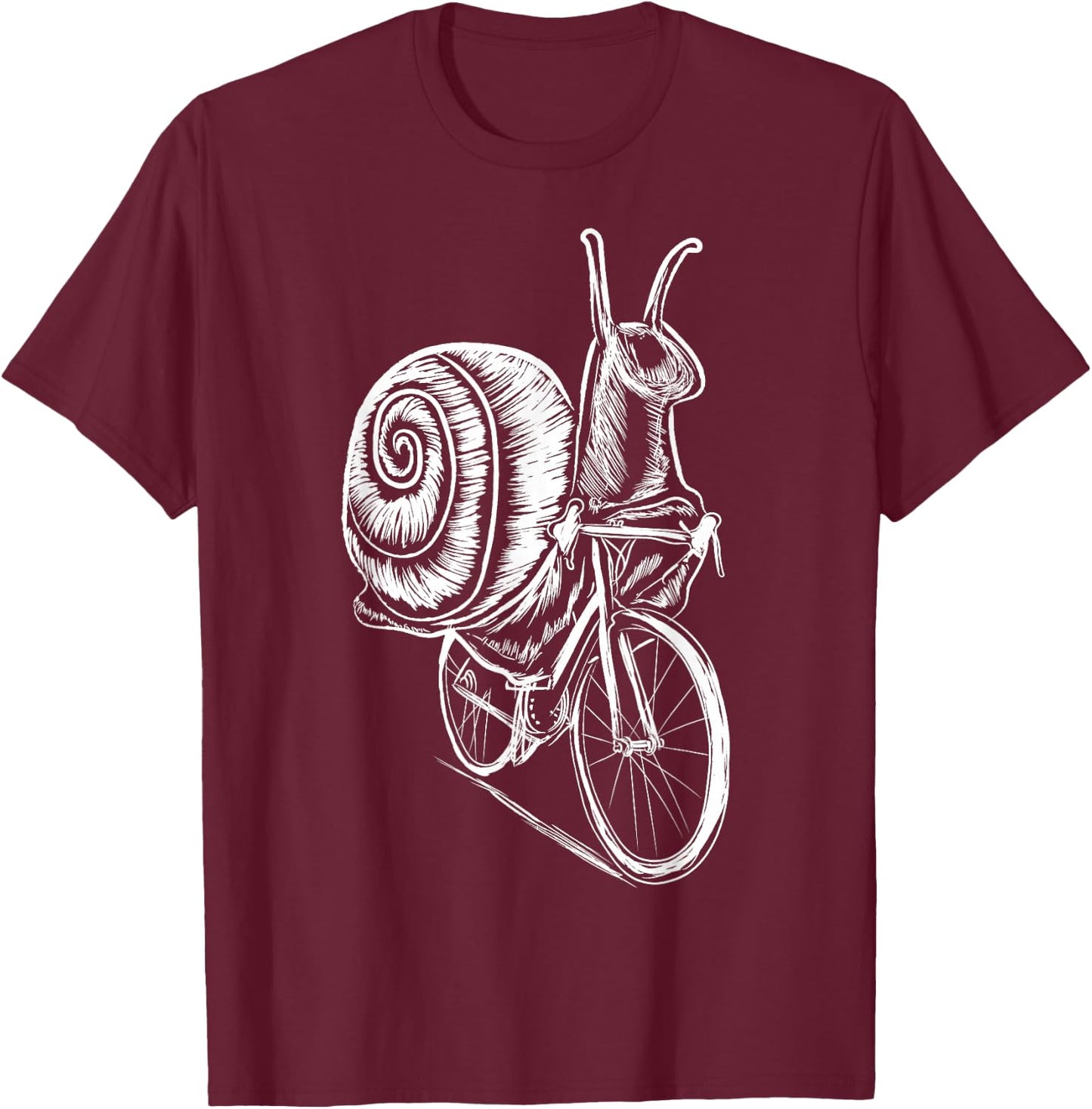 Cycling Snail Slug Bicycle Clothes Outfit Cyclist Gift Snail T-Shirt - T-Shirt | Maroon