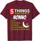 Nonno Proud funny 5 Things you should know about my Grandpa T-Shirt - T-Shirt | Maroon