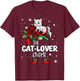 Cat Lover Gnome Red Buffalo Plaid Matching Family Christmas T-Shirt - T-Shirt | Maroon