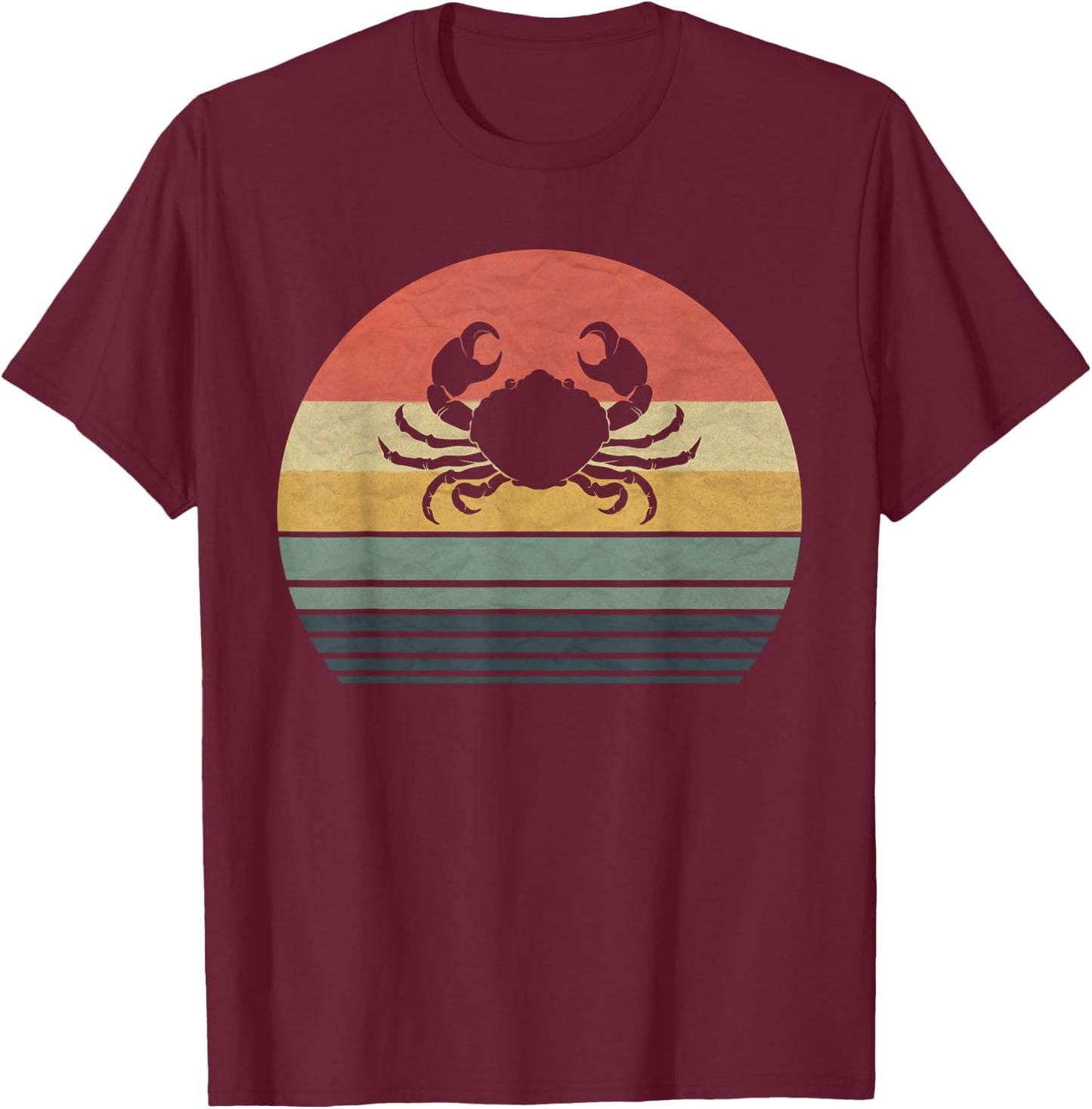 Retro Vintage Crab Gift Family Love Animals T-Shirt - T-Shirt | Maroon