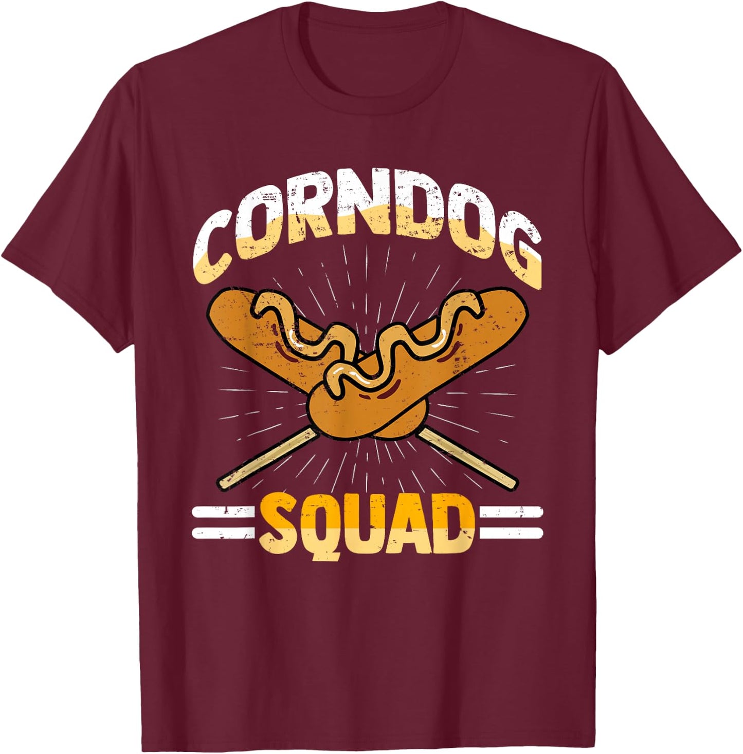 I Love Corndogs Squad, Carnival, Corn Dogs, Hot Dog T-Shirt - T-Shirt | Maroon