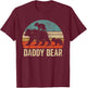 Daddy Bear 2 Cubs Shirt Daddy Bear Twins Dad 2 Kids T-Shirt - T-Shirt | Maroon