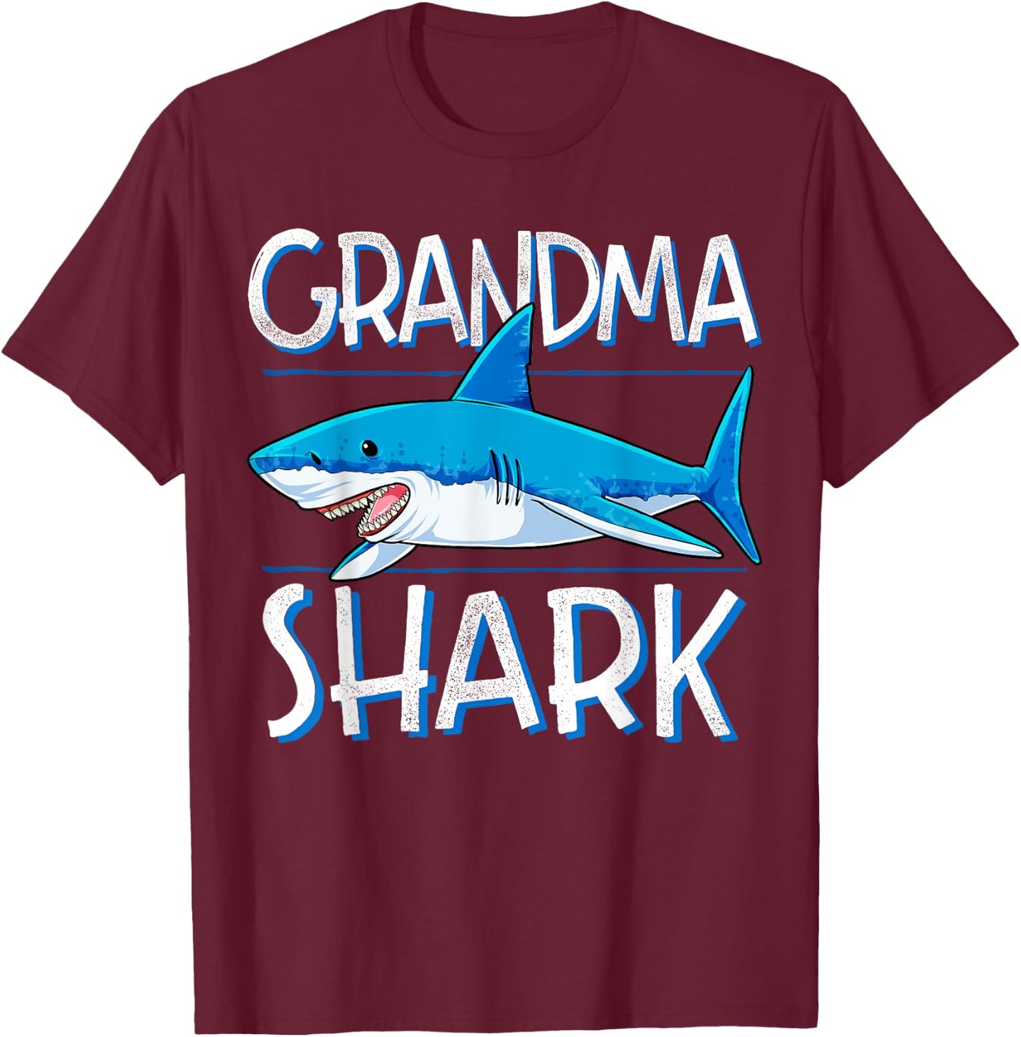 Grandma Shark T Shirt Family Matching Women Jawsome Gift T-Shirt - T-Shirt | Maroon