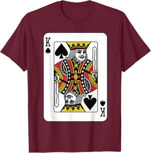 Spades King Playing Card Poker T-Shirt - T-Shirt | Maroon