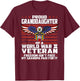 Proud Granddaughter Of A World War 2 Veteran Ribbon Gift T-Shirt - T-Shirt | Maroon