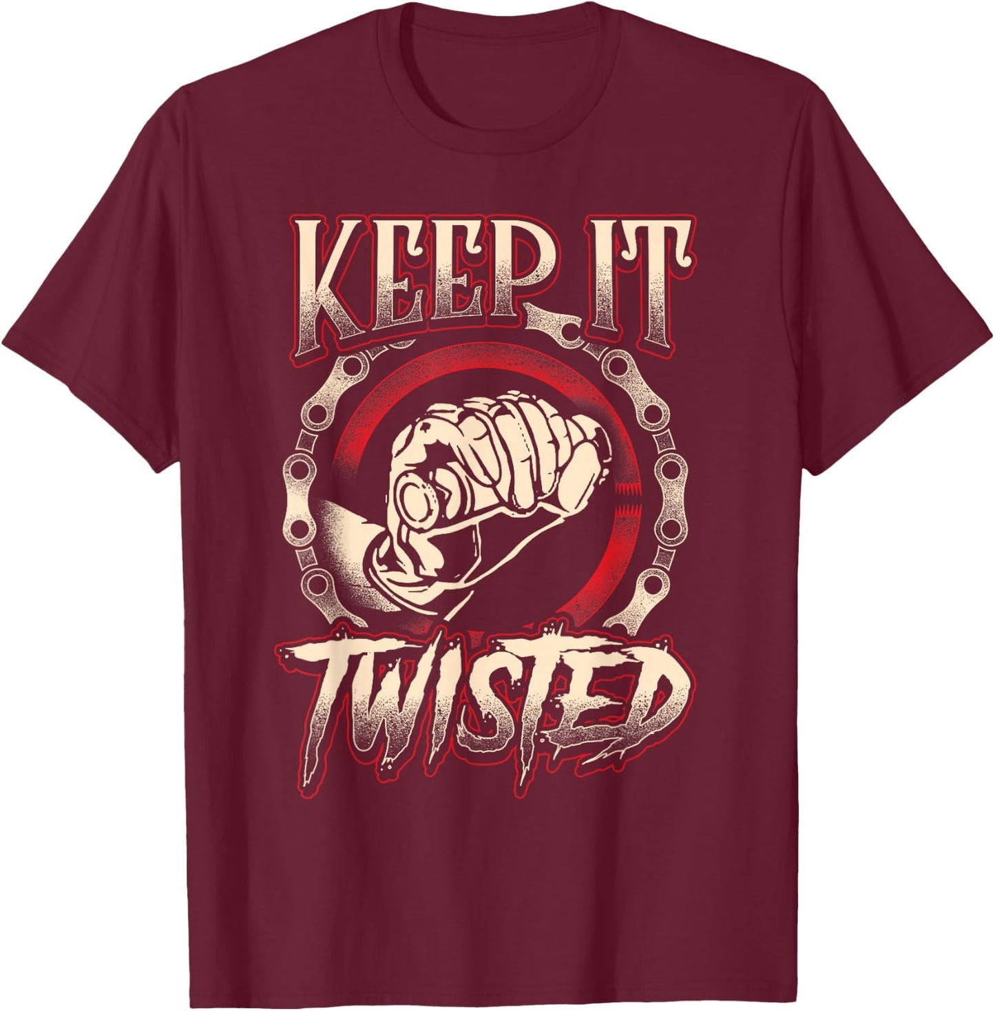 Biker "Keep It Twisted" Funny Motorbike Dirt Or Racing T-Shirt - T-Shirt | Maroon