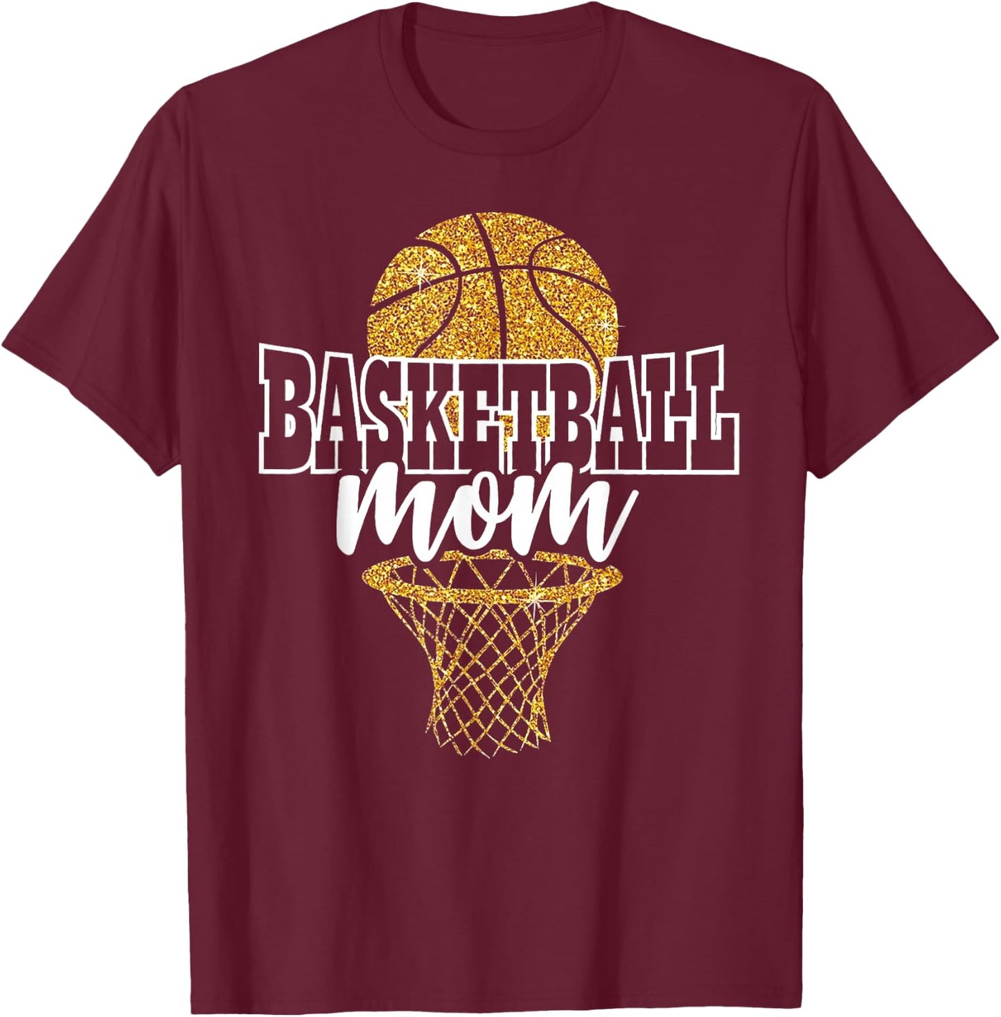 Basketball Mom Basket Hoop T-Shirt - T-Shirt | Maroon