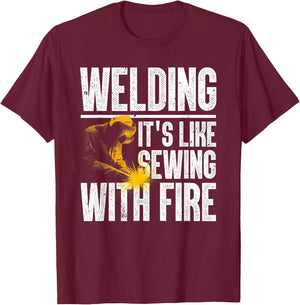 Best Welding Design Women Welder Welding Metal Weld T-Shirt - T-Shirt | Maroon