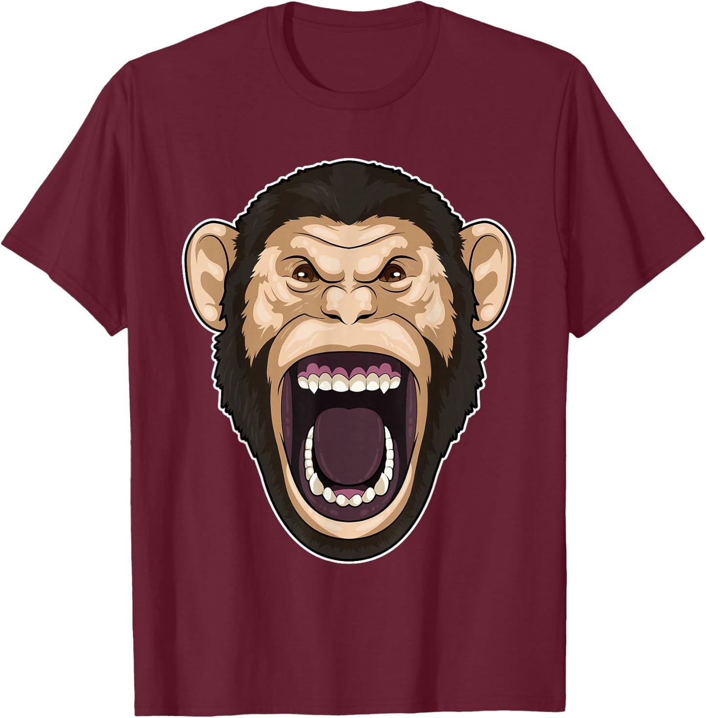 Roaring Monkey T-Shirt - T-Shirt | Maroon