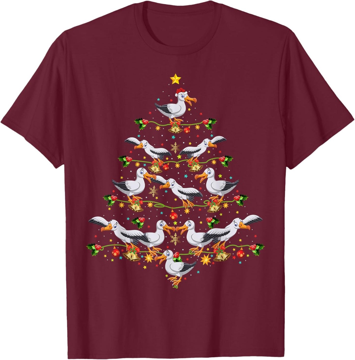 Albatrosses Bird Xmas Tree Gift Santa Albatrosses Christmas T-Shirt - T-Shirt | Maroon