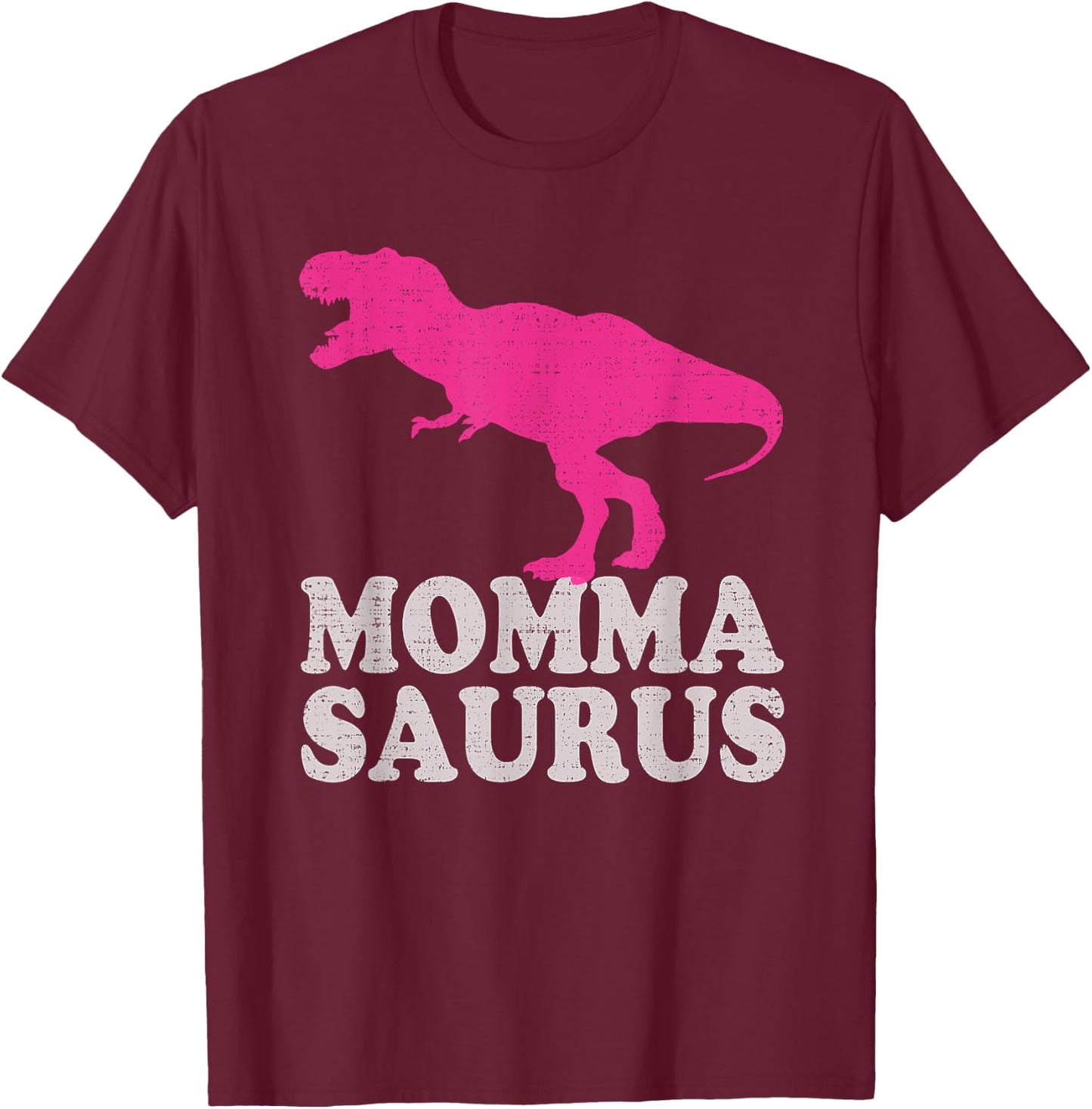 Cute T Rex MOMMASAURUS Shirt T-Rex Dinosaur Mom T-Shirt - T-Shirt | Maroon