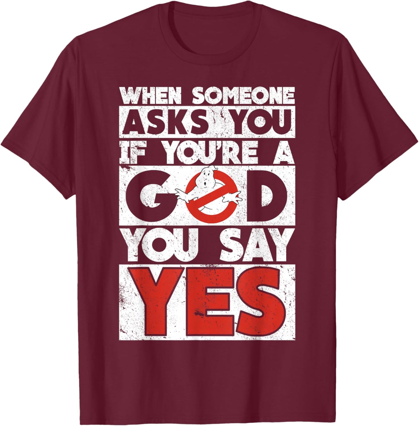 Ghostbusters Movie Quote Word Stack T-Shirt - T-Shirt | Maroon