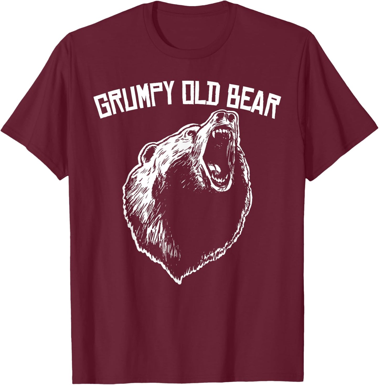 Grumpy Old Bear T-Shirt - T-Shirt | Maroon