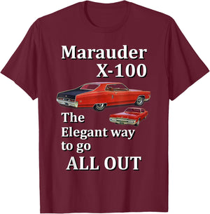 Mercury Marauader X100 Luxury High Performance Muscle Car T-Shirt - T-Shirt | Maroon