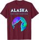 Cool Alaska Northern Lights Crawling Wild Wolf T-Shirt - T-Shirt | Maroon