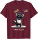 4th of July America Raccoon Holding Hotdog and US Flag T-Shirt - T-Shirt | Maroon