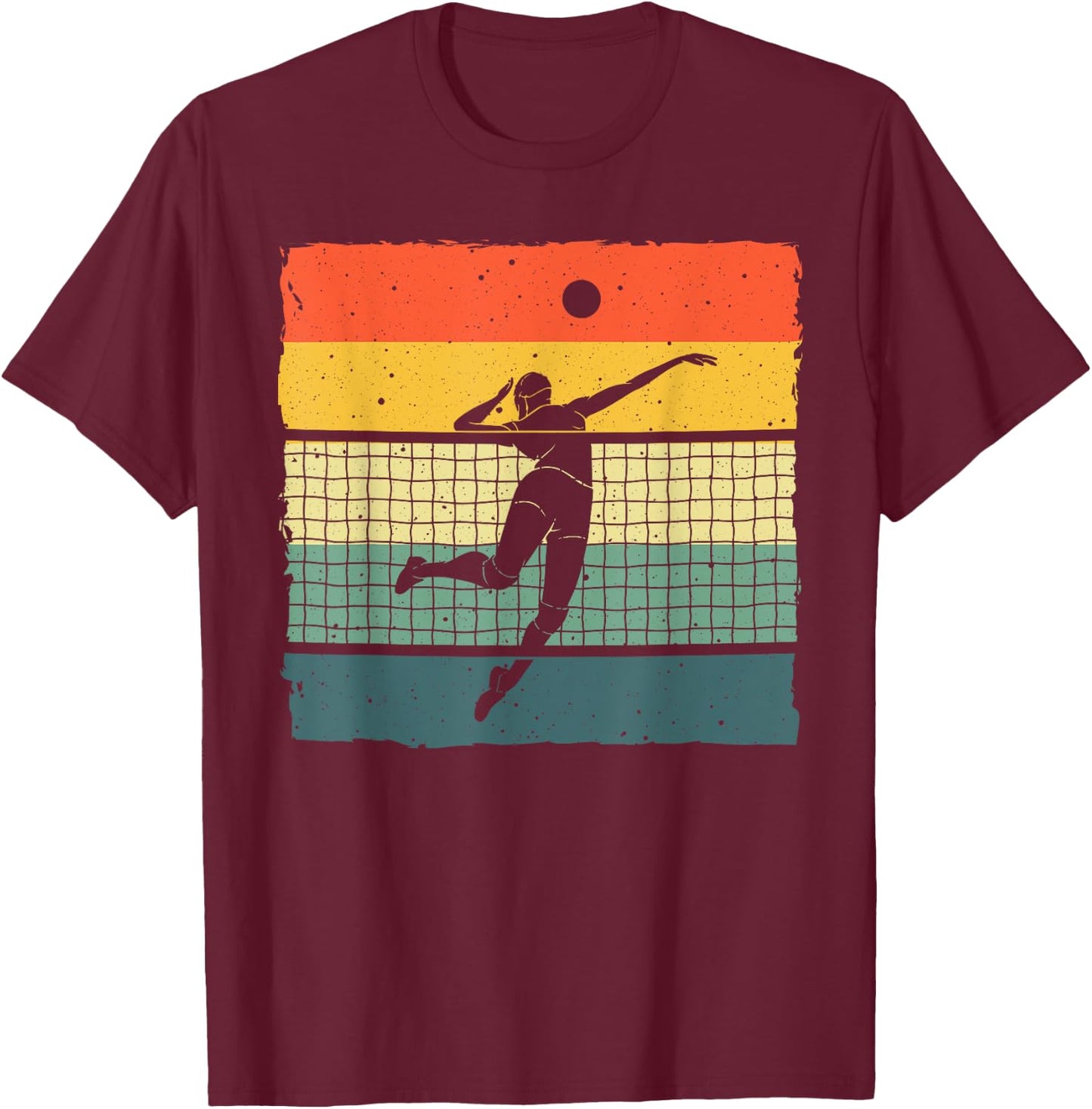 Vintage Volleyball Design Women Volleyball Player T-Shirt - T-Shirt | Maroon