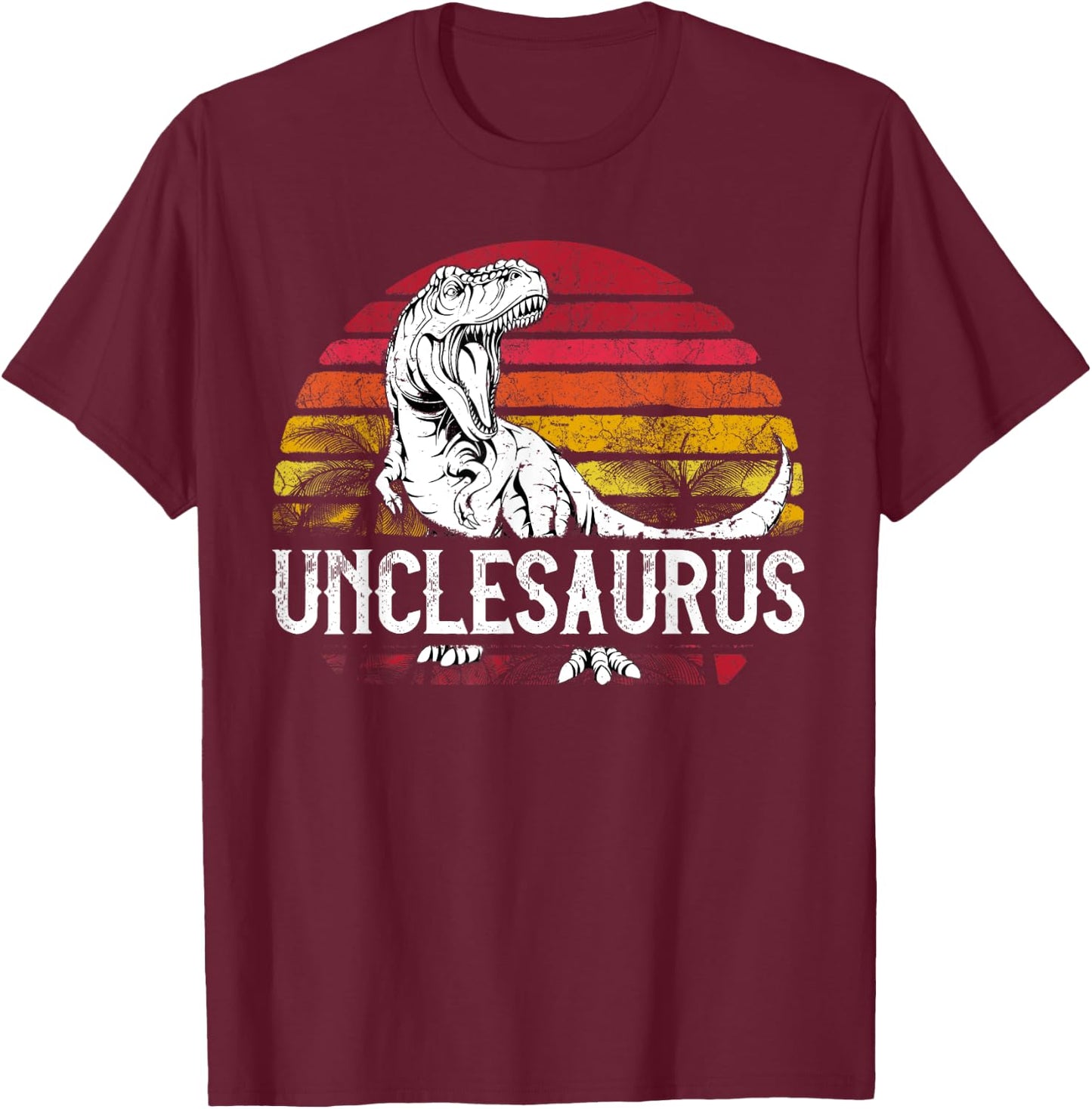 Father's Day Gift Unclesaurus Uncle Saurus T Rex T-Shirt - T-Shirt | Maroon