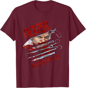 Dexter Blood Never Lies T-Shirt - T-Shirt | Maroon
