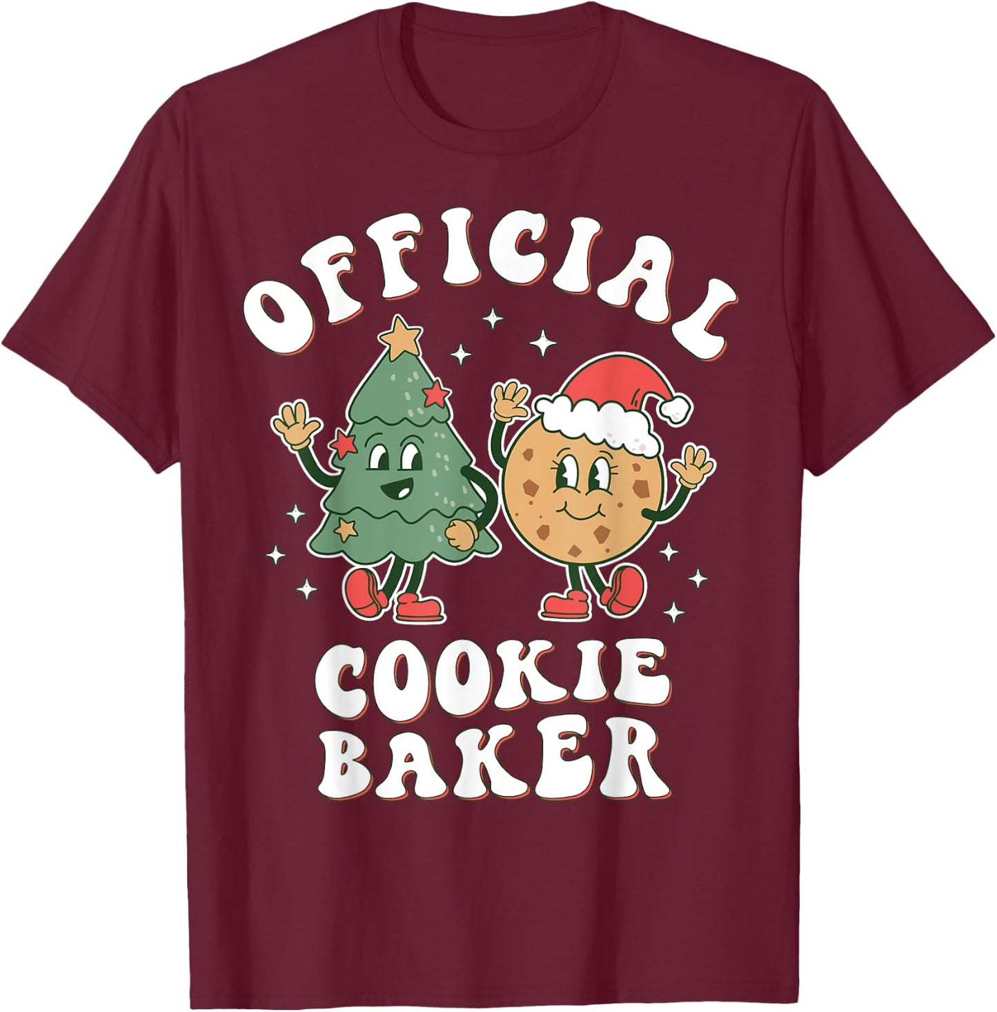 Official Cookie Baker | Christmas Cookie Taste Tester Taster T-Shirt - T-Shirt | Maroon