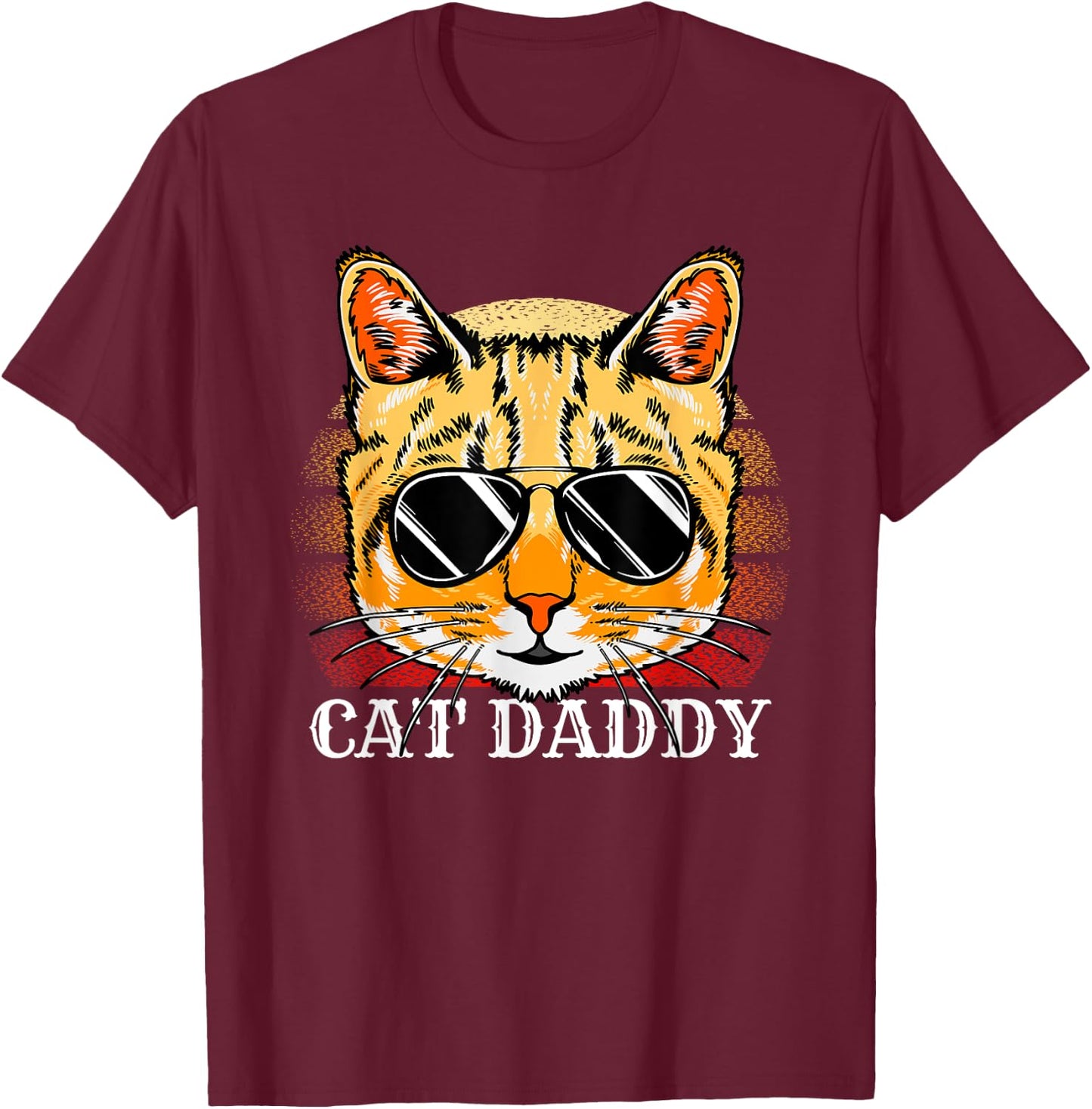 Cat Daddy Ginger Cat A Fathers Day From Cat Lover T-Shirt - T-Shirt | Maroon