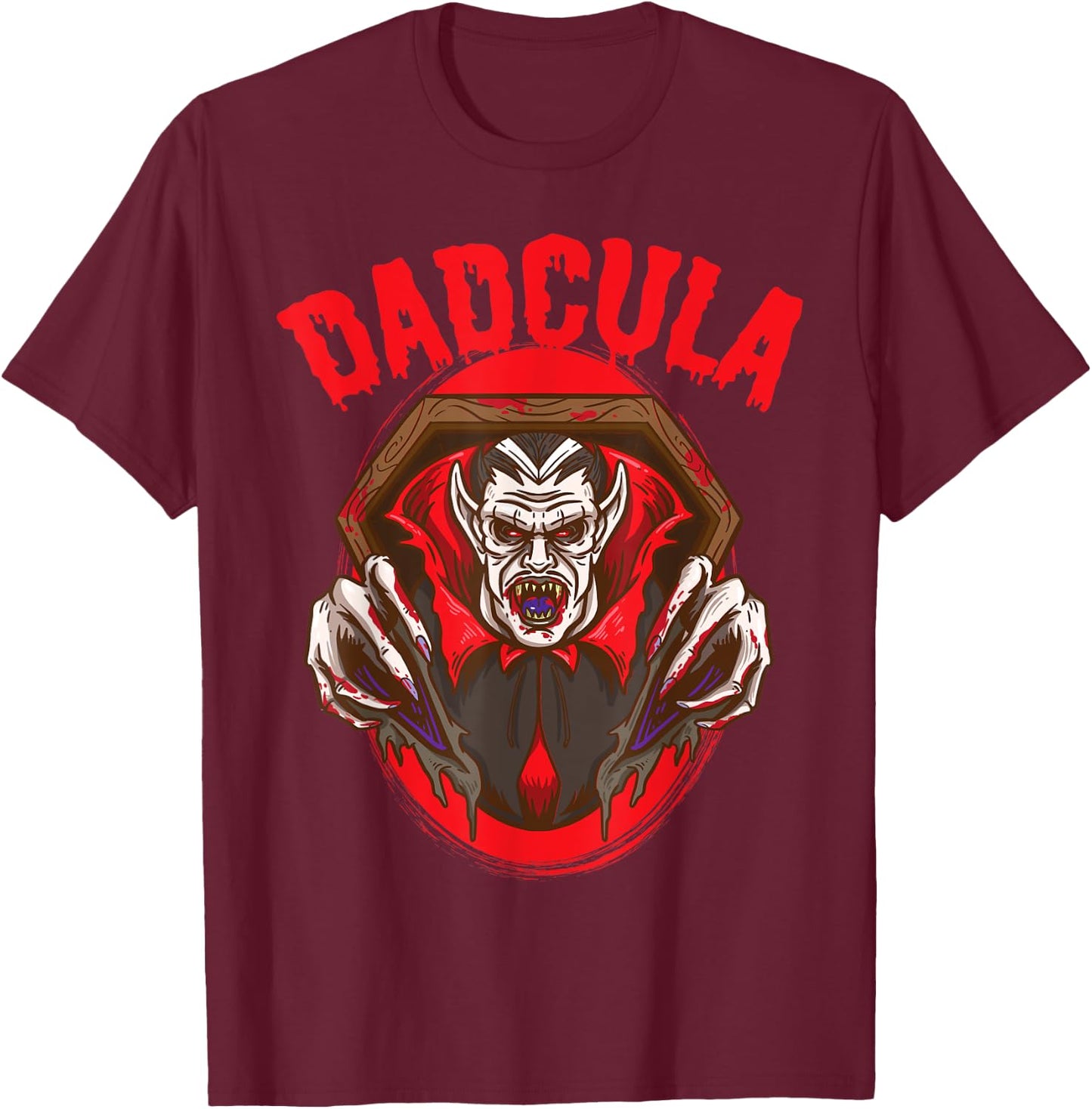 Dadcula Halloween Costume Dad Daddy Dracula Monster T-Shirt - T-Shirt | Maroon