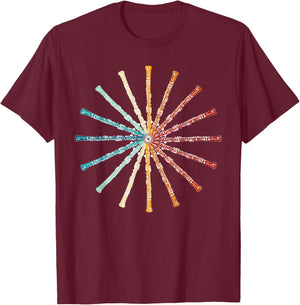Irreverent Funny Oboe Retro Rainbow - Oboe Player Orchestra Band -Adults T-Shirt - T-Shirt | Maroon
