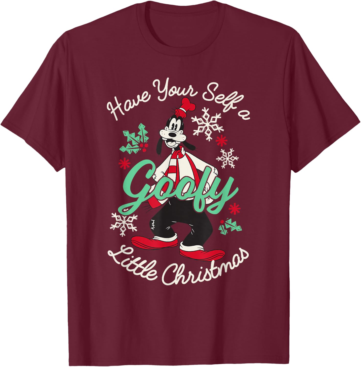 Disney Mickey and Friends Christmas Have A Goofy Christmas T-Shirt - T-Shirt | Maroon