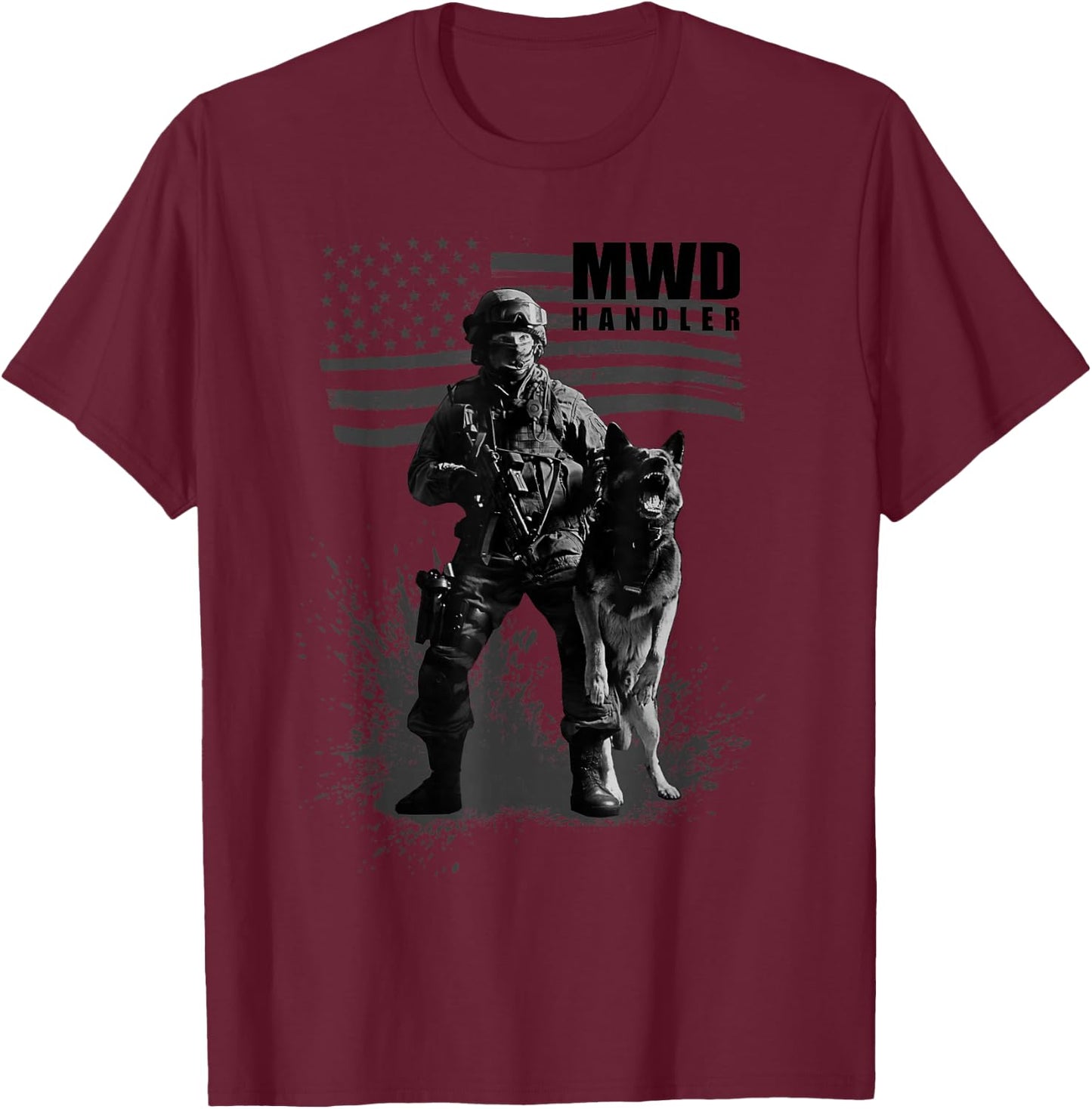 Military working dog handler Men Women Girls Kids T-Shirt - T-Shirt | Maroon