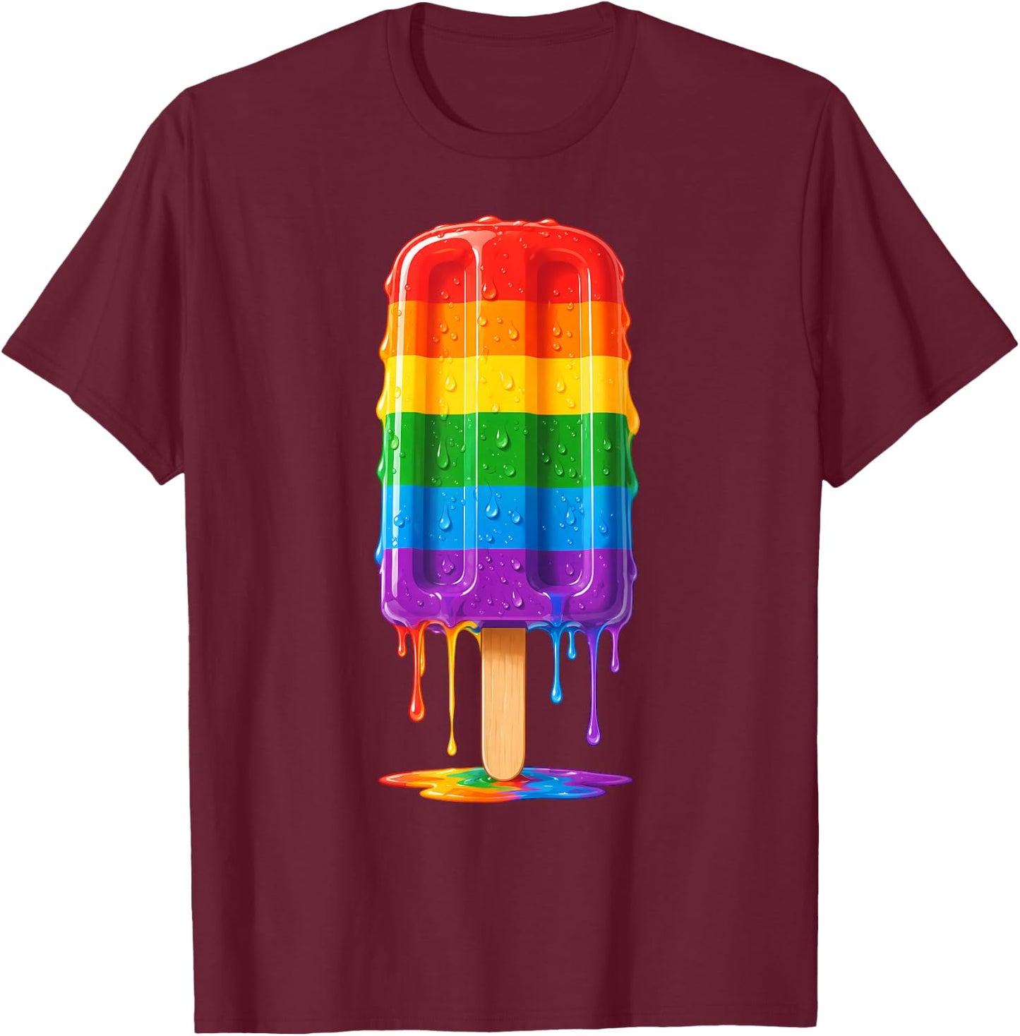 LGBT Shirts Ice Cream Rainbow LGBTQ Pride T-Shirt - T-Shirt | Maroon