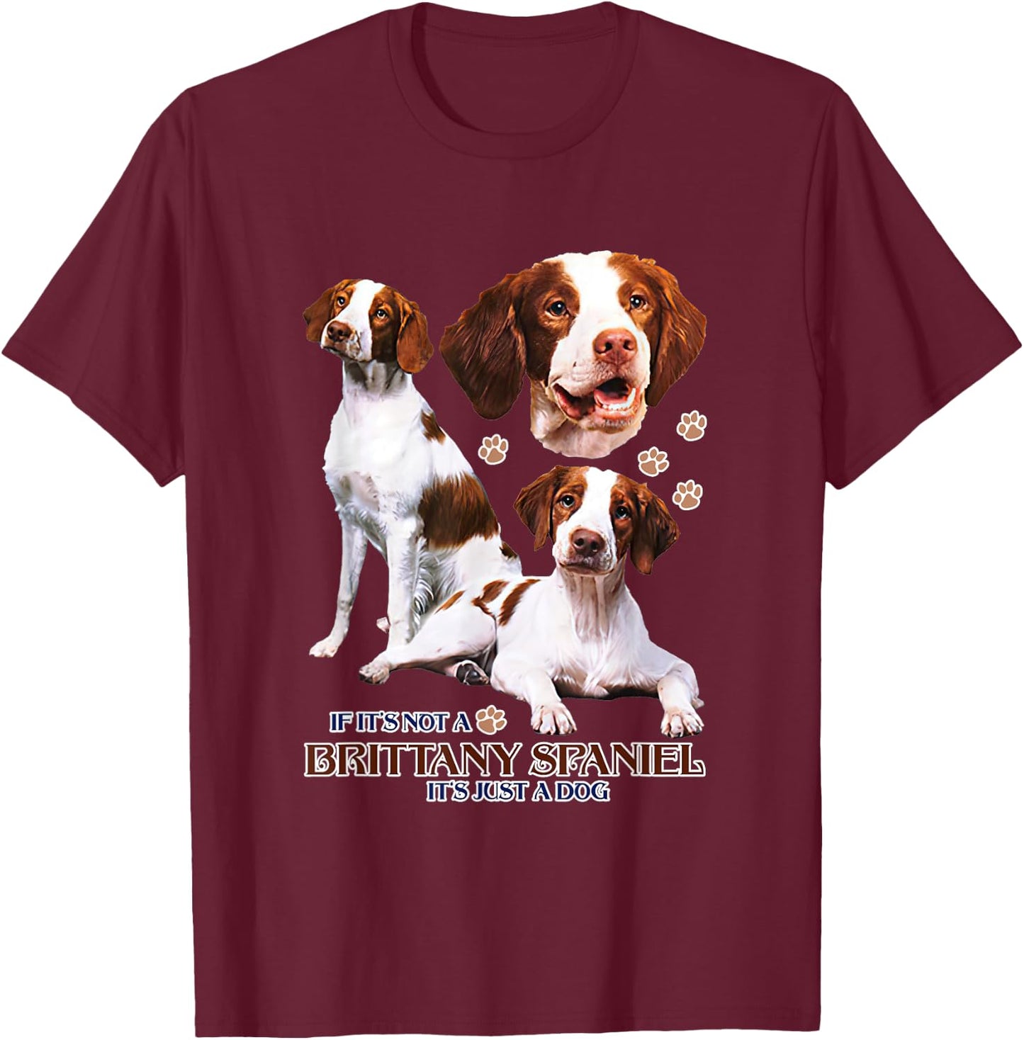 If It's Not A Brittany Spaniel It's Just A Dog Funny Dog Mom Women T-Shirt - T-Shirt | Maroon