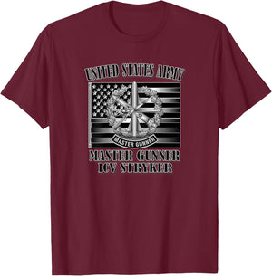 Master Gunner- ICV Stryker (Back Design) T-Shirt - T-Shirt | Maroon