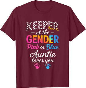 Keeper of The Gender - Funny Announcement Pregnancy T-Shirt - T-Shirt | Maroon