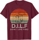 Retro Sun DILF Damn I Love Fungi Mushrooms Mushroom Lover T-Shirt - T-Shirt | Maroon