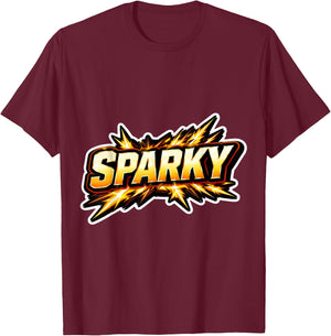 Sparky Funny Electrician Lineman Electrical Worker Joke Fun T-Shirt - T-Shirt | Maroon