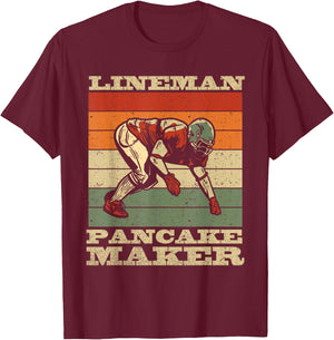 Lineman Pancake Maker - American Football Season Party T-Shirt - T-Shirt | Maroon