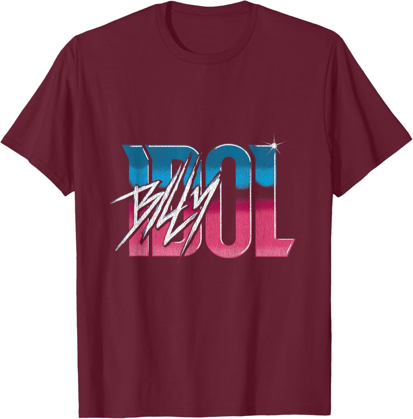 Billy Idol - Gradient Logo T-Shirt - T-Shirt | Maroon