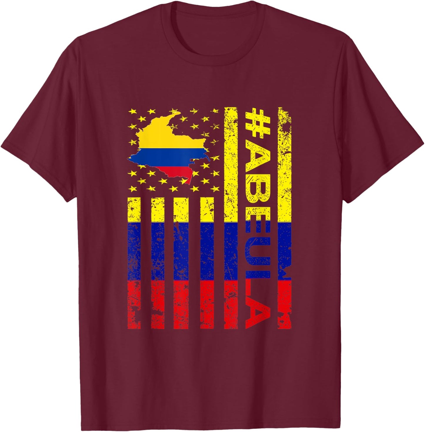 Abuela Colombian Grandma Colombia USA American Mother's Day T-Shirt - T-Shirt | Maroon