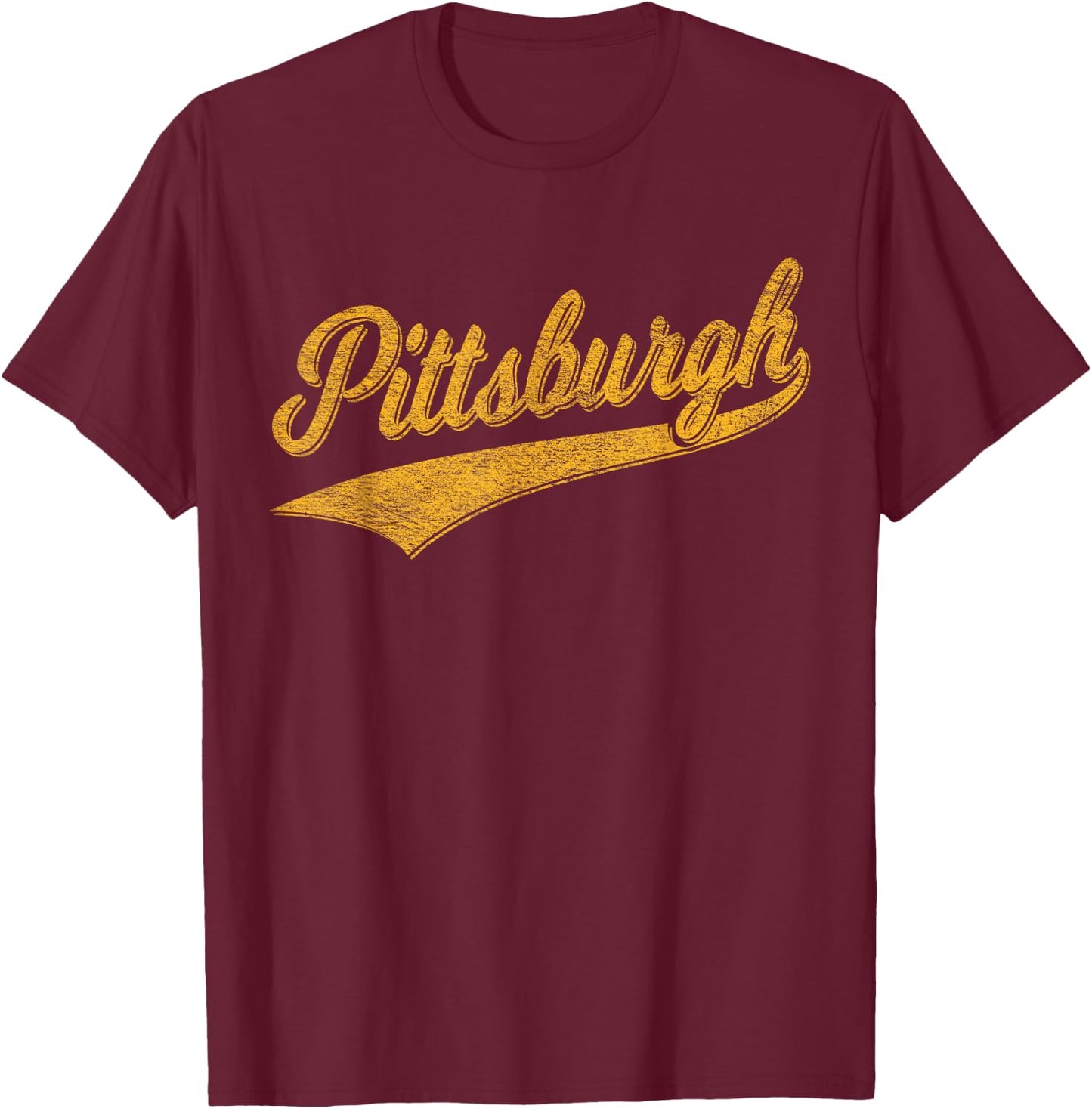 Pittsburgh Pennsylvania Varsity Script Jersey Style T-Shirt - T-Shirt | Maroon