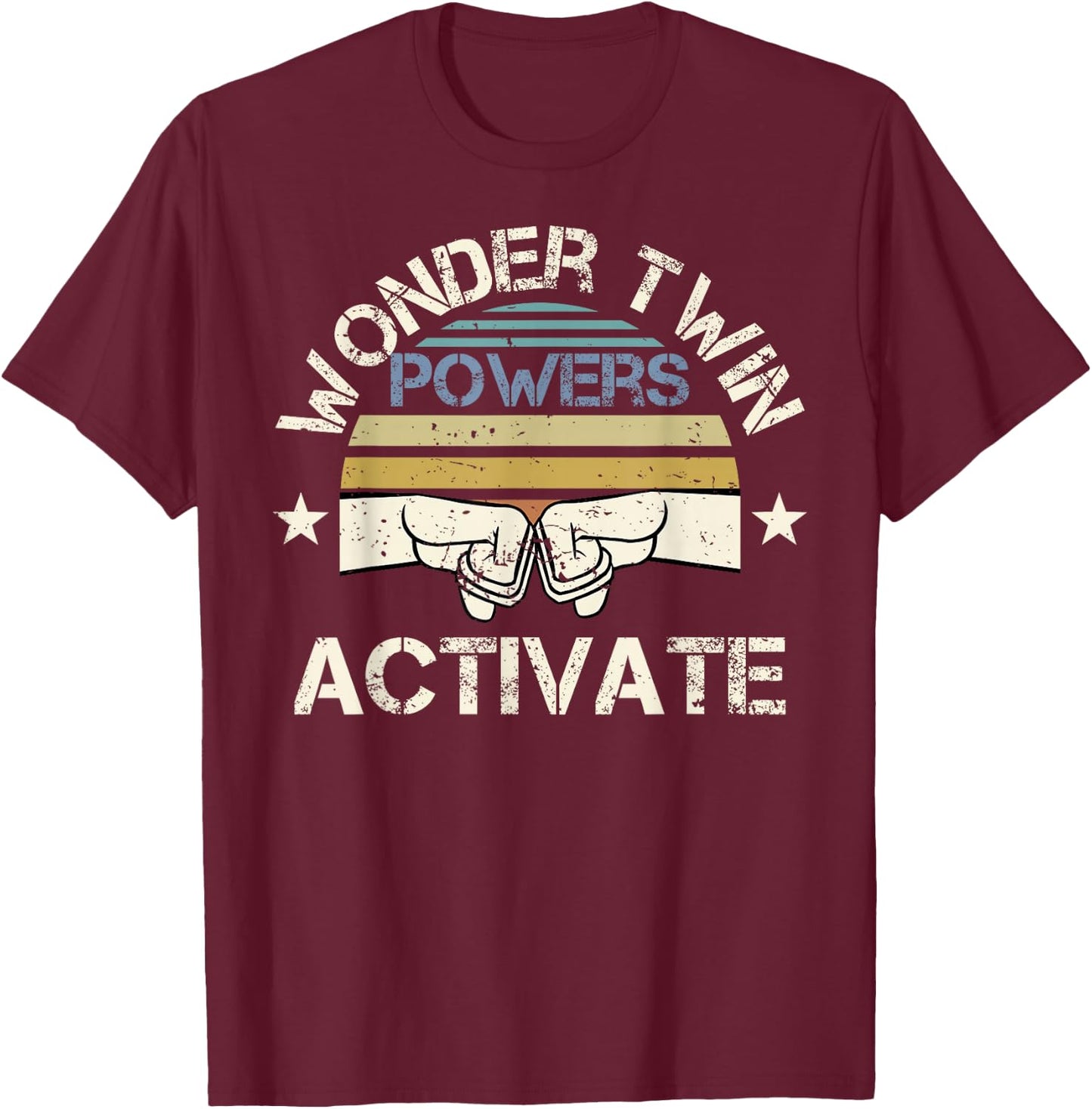 Wonder Twin Power Activated Design Sibling Design T-Shirt - T-Shirt | Maroon