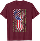 Deer Hunting 4th Of July American Flag Camo Patriotic Hunter T-Shirt - T-Shirt | Maroon