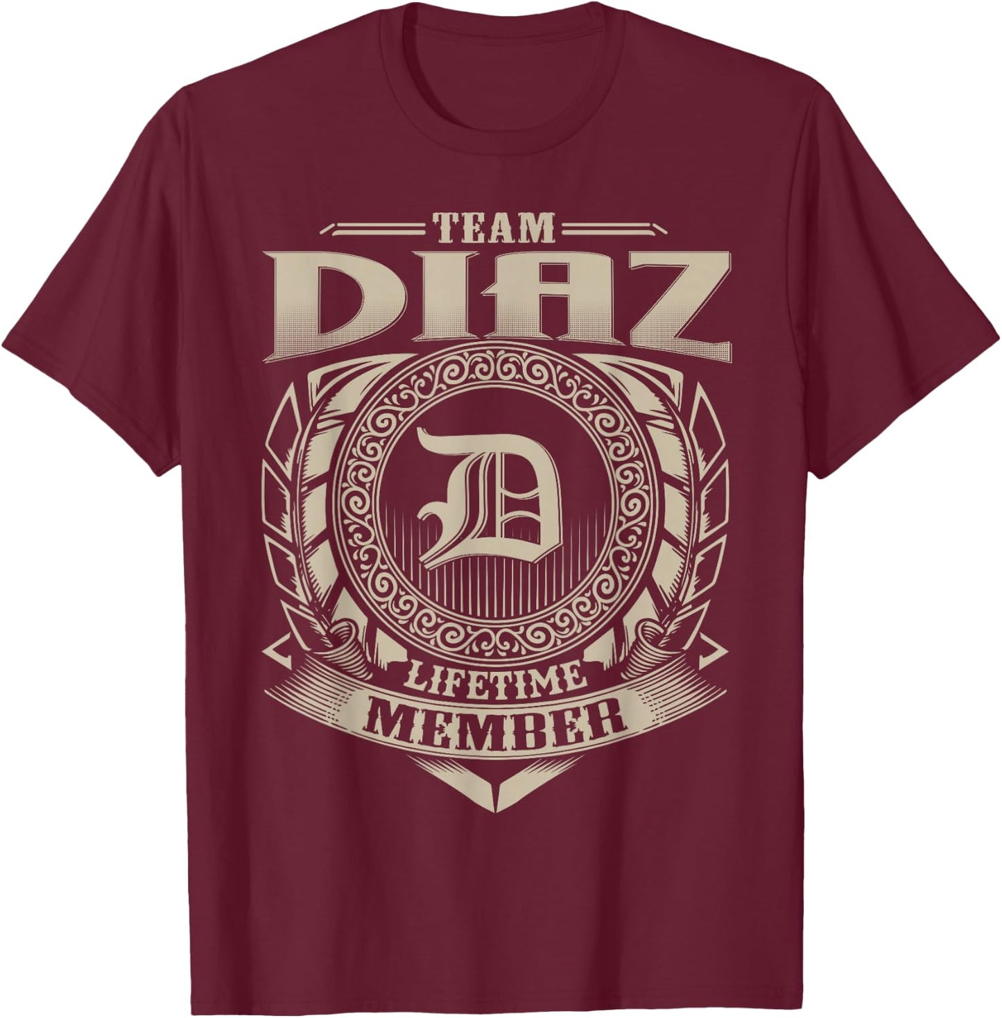 Team DIAZ Lifetime Member Vintage DIAZ Family T-Shirt - T-Shirt | Maroon