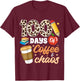 100 Days Of Coffee & Chaos Teacher 100th Day School T-Shirt - T-Shirt | Maroon