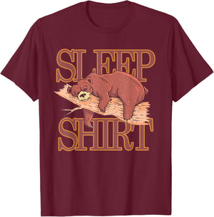Sleep shirt pajamas pajamas nightgown bear gift T-Shirt - T-Shirt | Maroon