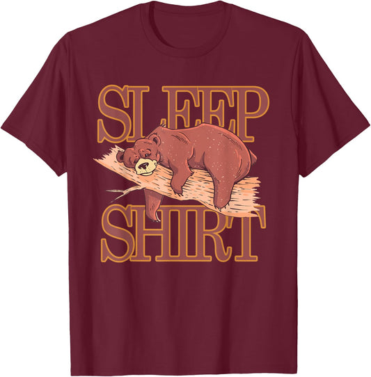 Sleep shirt pajamas pajamas nightgown bear gift T-Shirt - T-Shirt | Maroon