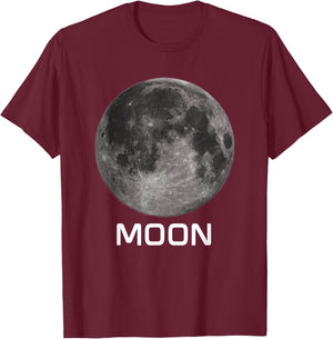 Solar System Earth Moon Outer Space T-Shirt - T-Shirt | Maroon