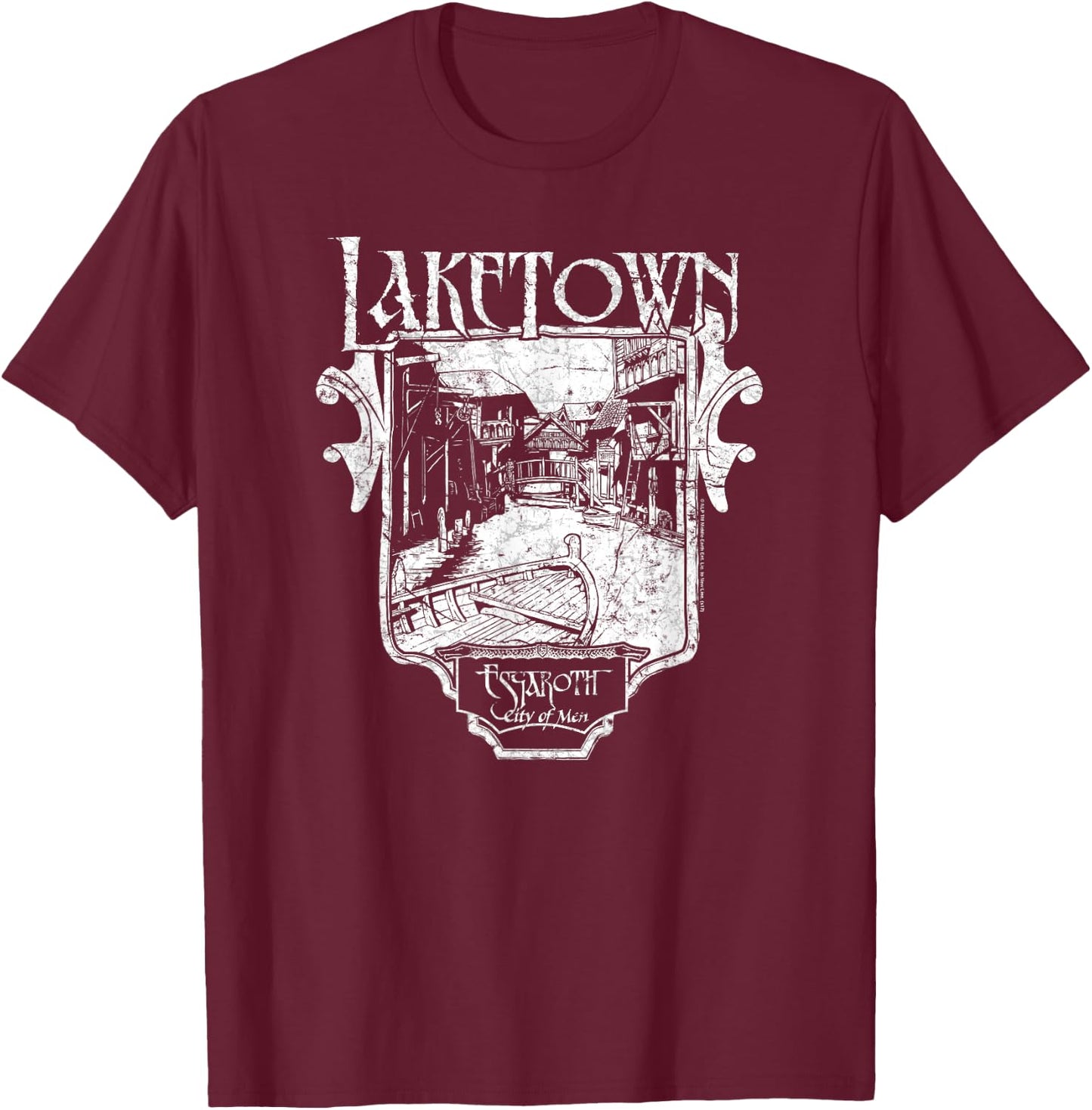 Hobbit Laketown Simple T-Shirt - T-Shirt | Maroon