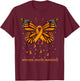 Appendix Cancer Awareness Butterfly T-Shirt - T-Shirt | Maroon