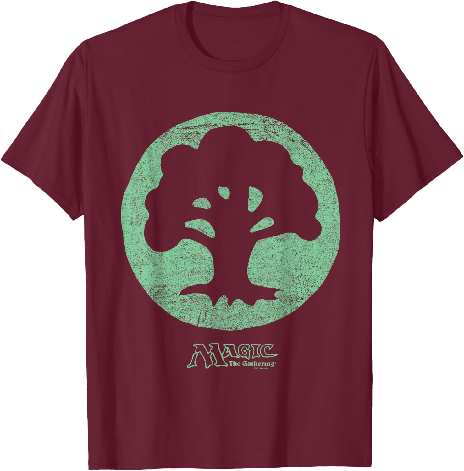 Magic: The Gathering Green Mana T-Shirt - T-Shirt | Maroon