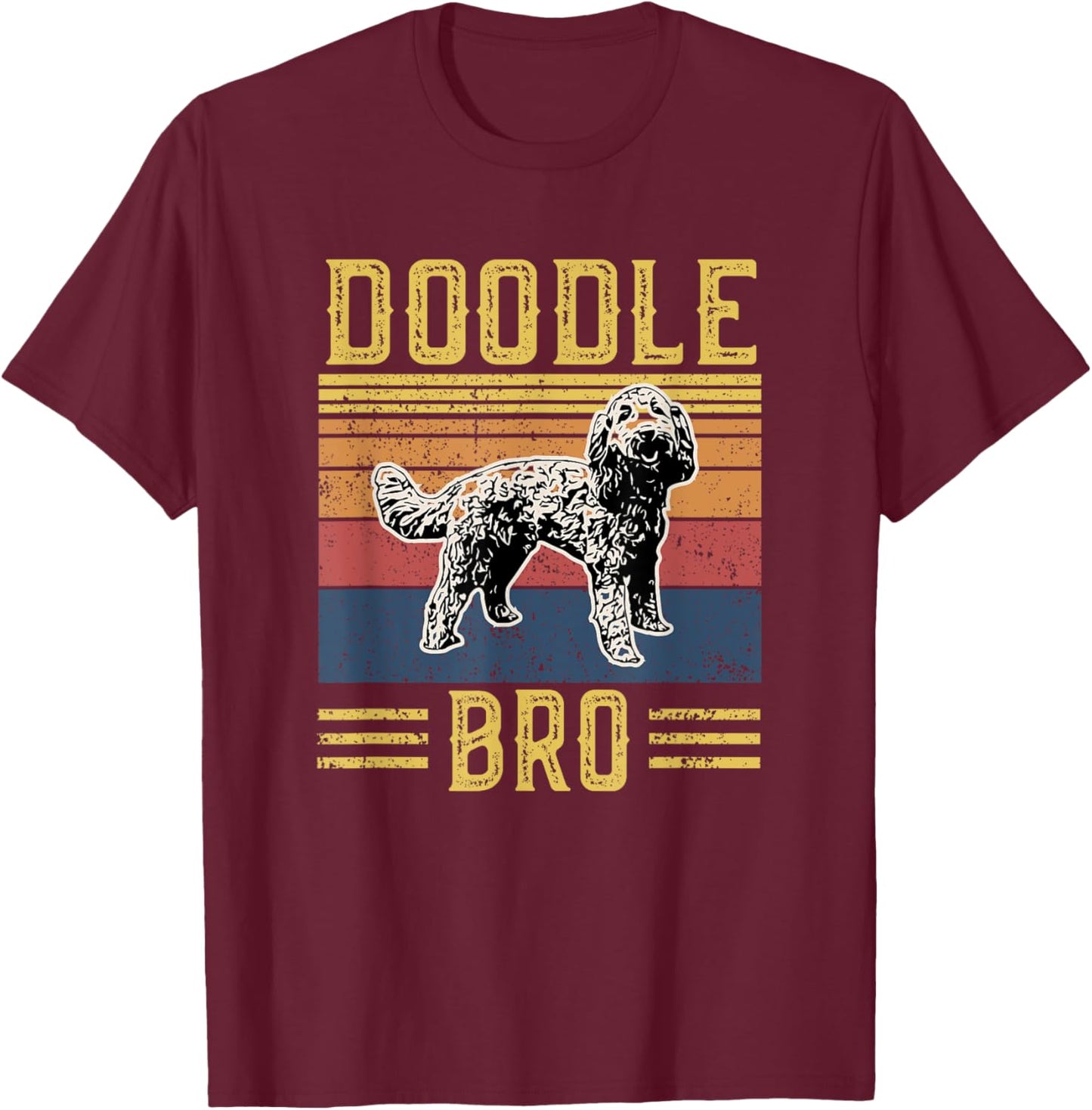 Vintage Doodle Bro Brother - Aussie Doodle & Goldendoodle T-Shirt - T-Shirt | Maroon